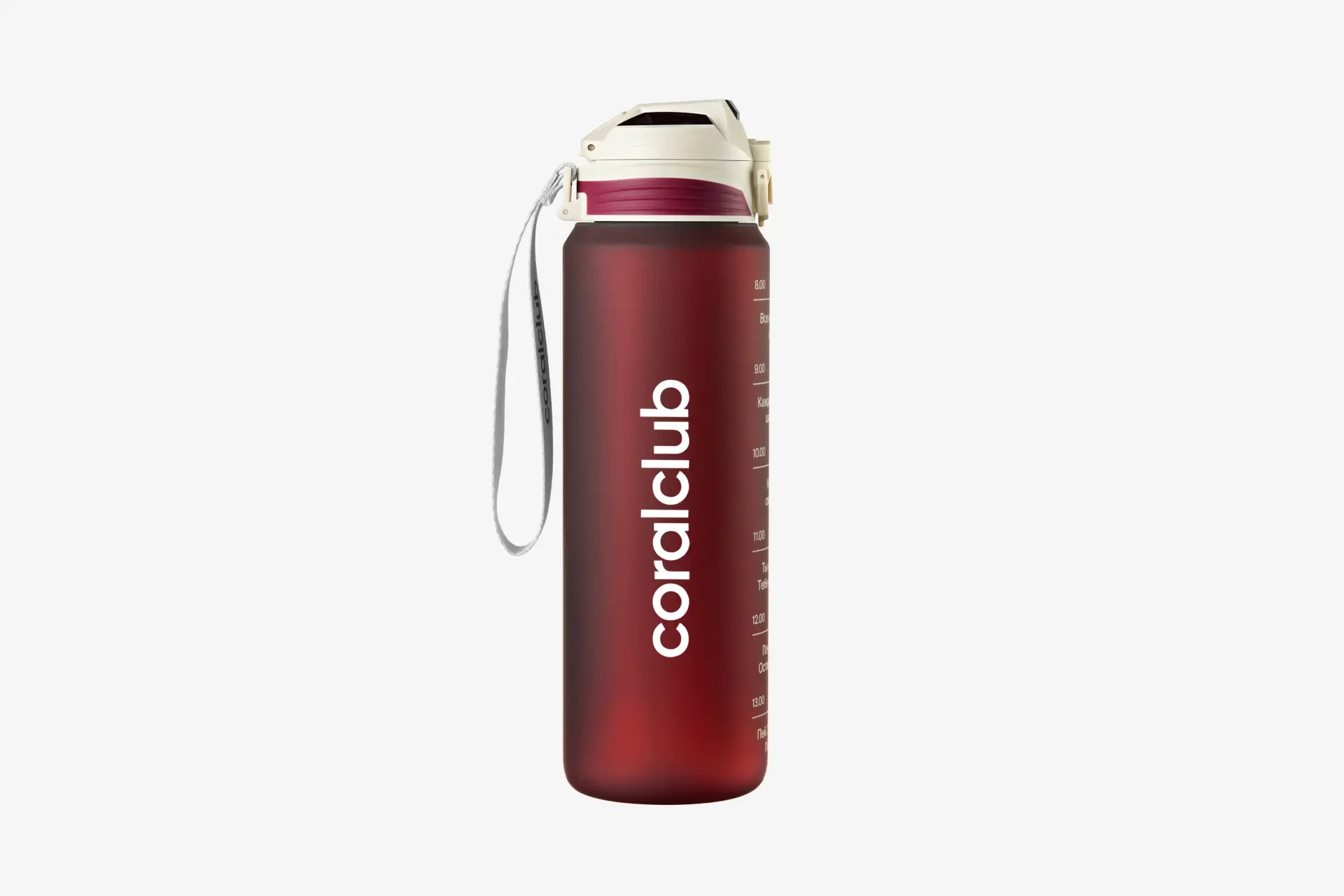 Пластиковая бутылка coralclub, бордовая